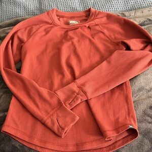 Eddie Bauer Women's Long Sleeve Waffle Knit Top - Brick Red
